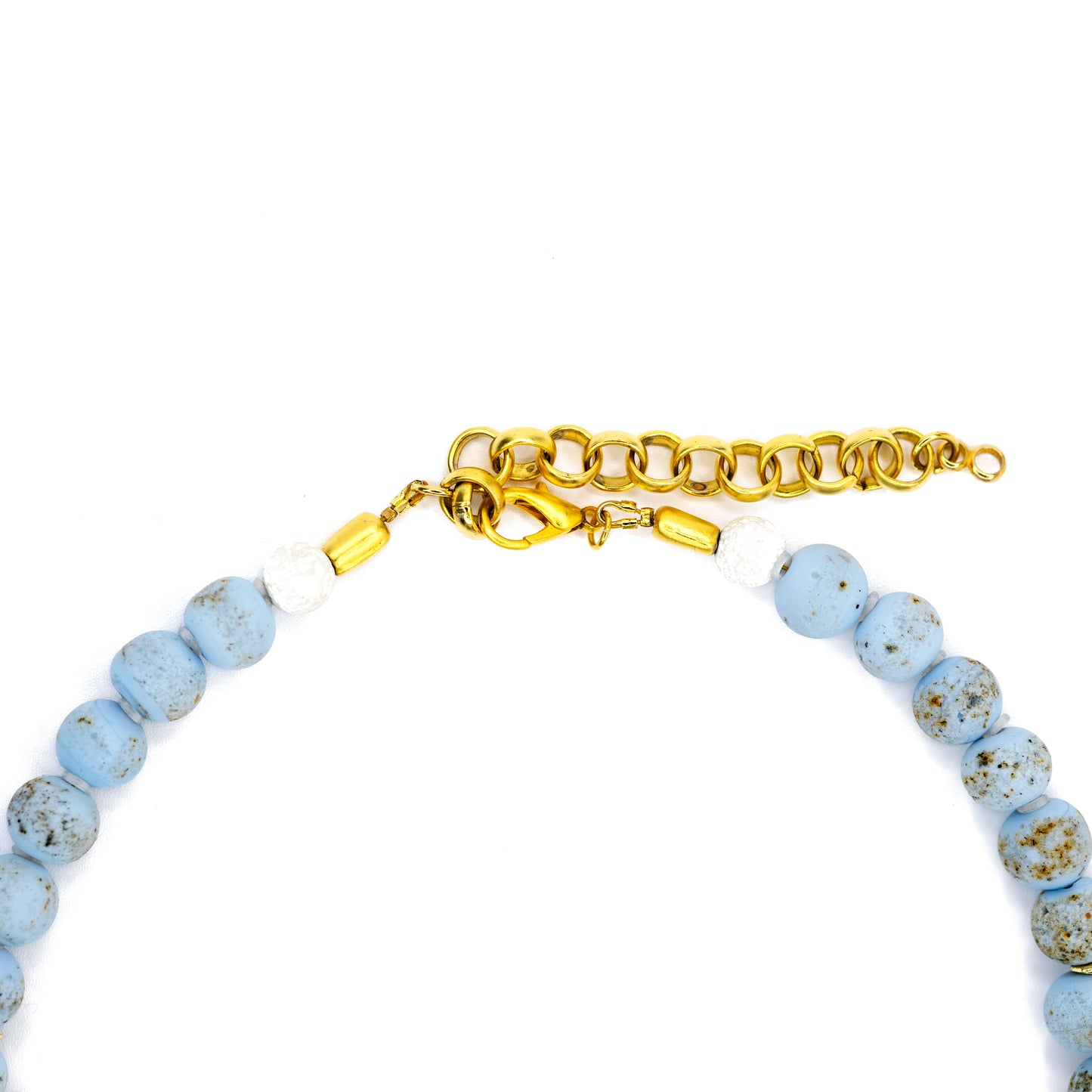 Baroque Pearl & Blue Ceramic Bead Necklace