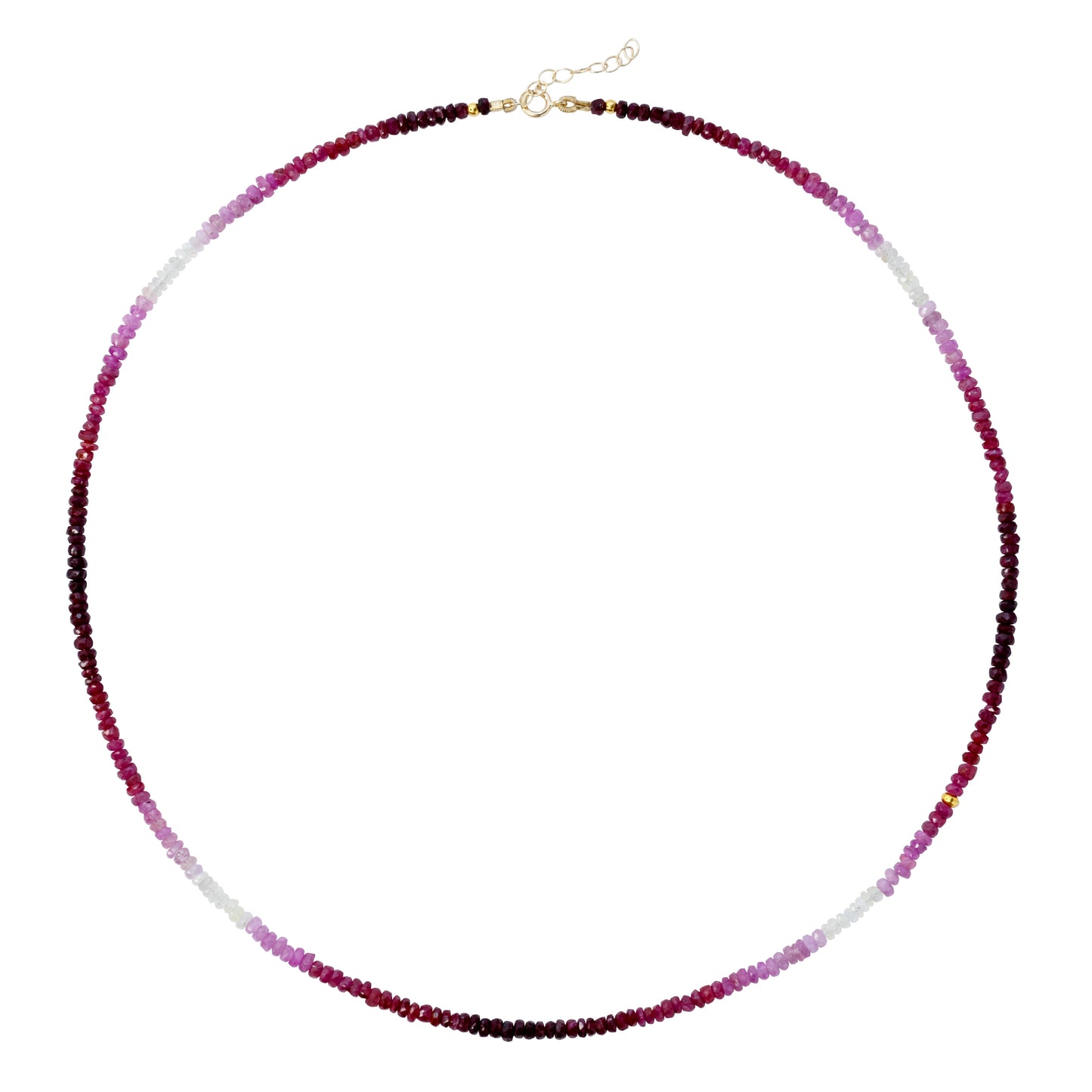 Birthstone July Ruby Ombre Necklace 14K Gold II