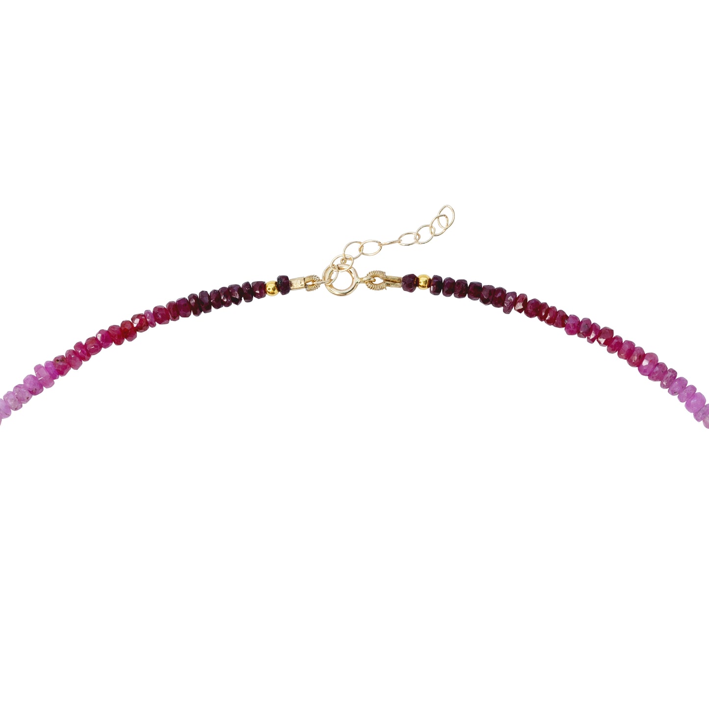 Birthstone July Ruby Ombre Necklace 14K Gold II