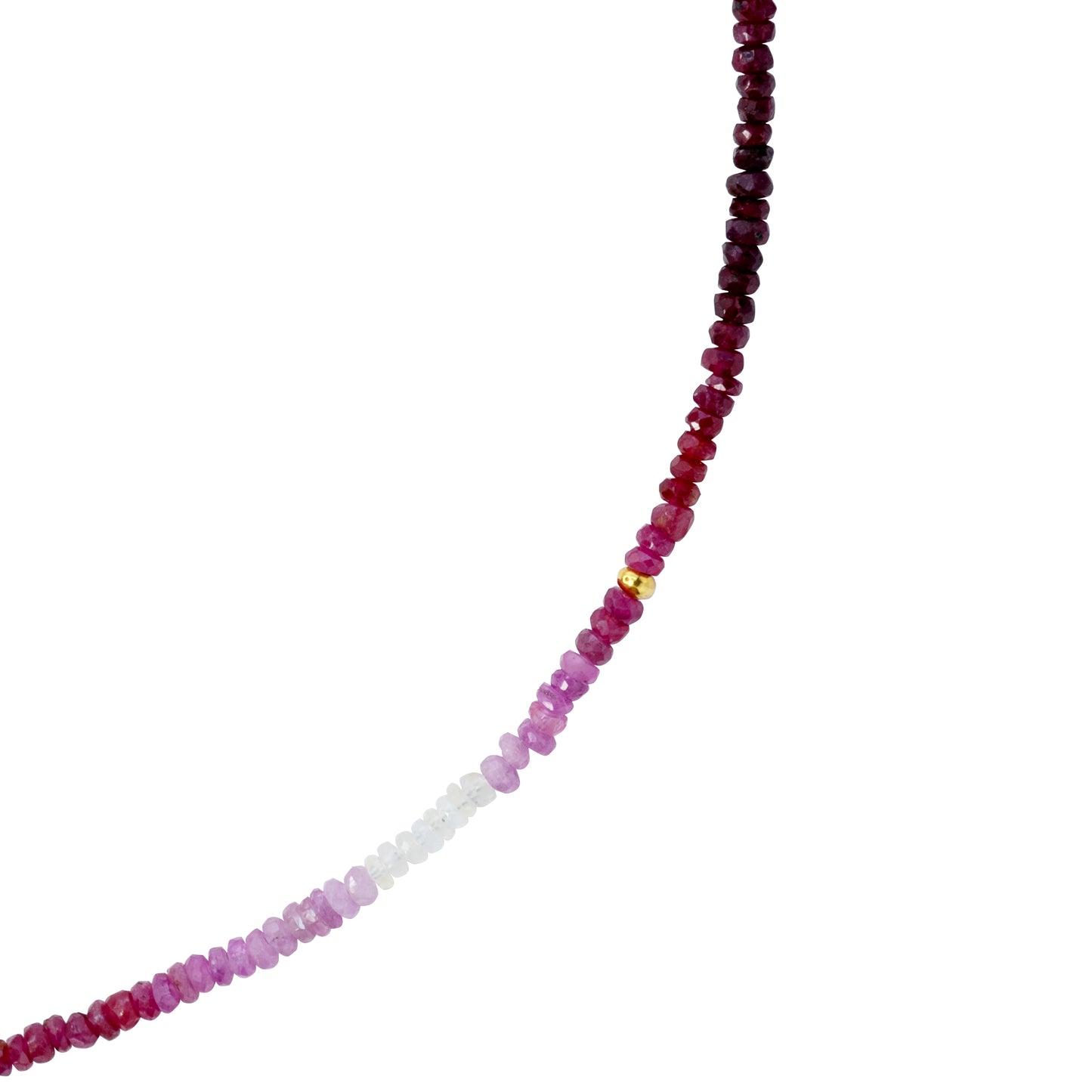 Birthstone July Ruby Ombre Necklace 14K Gold II