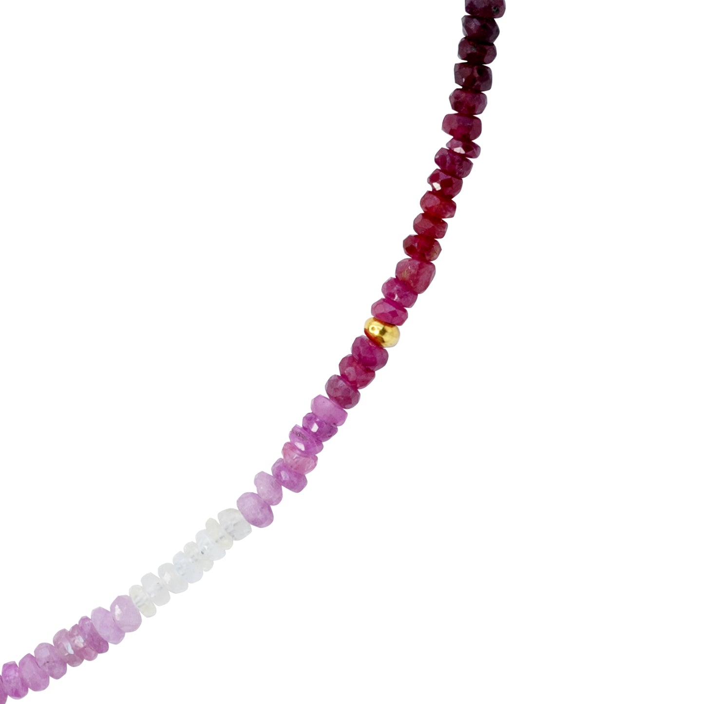 Birthstone July Ruby Ombre Necklace 14K Gold II