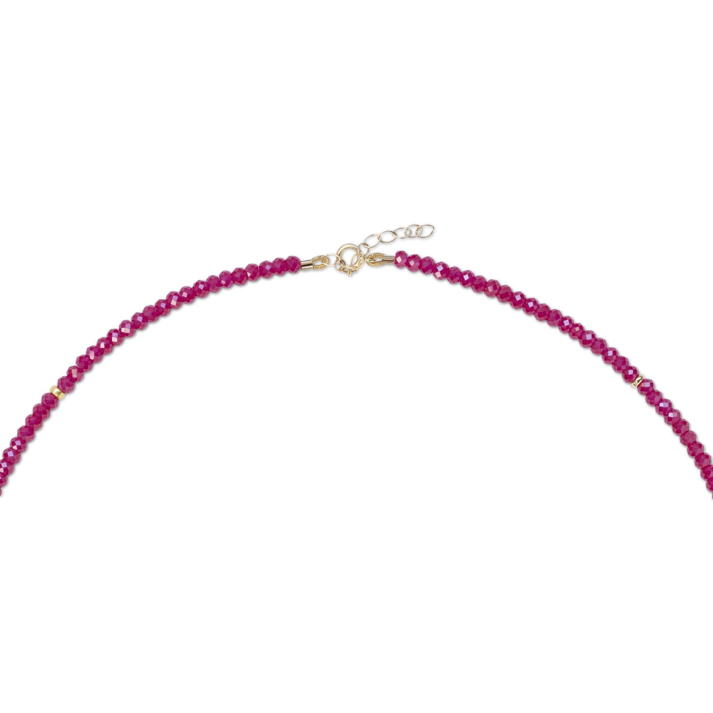 Birthstone July Ruby Gold Station Necklace