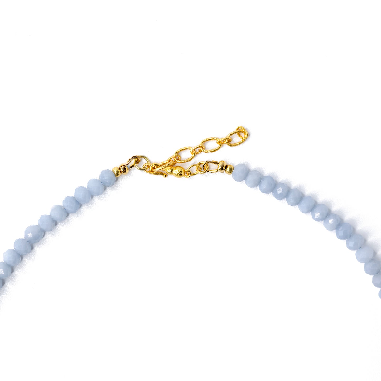 Angelite Gold Beaded Necklace