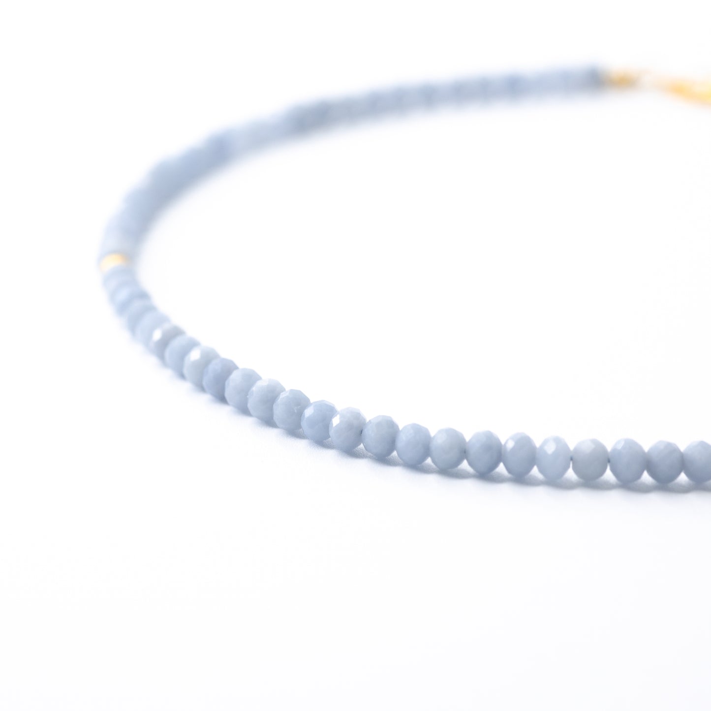 Angelite Gold Beaded Necklace