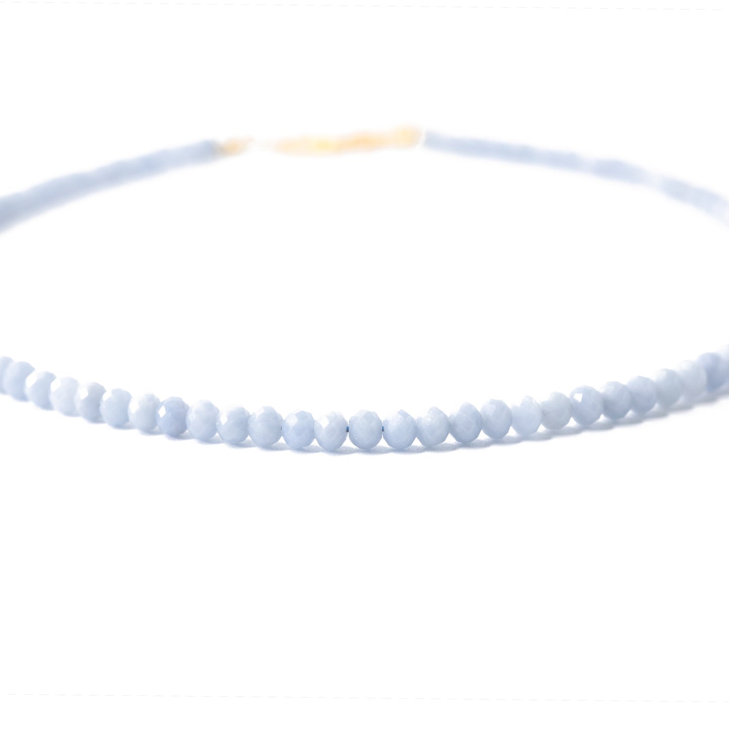 Angelite Gold Beaded Necklace