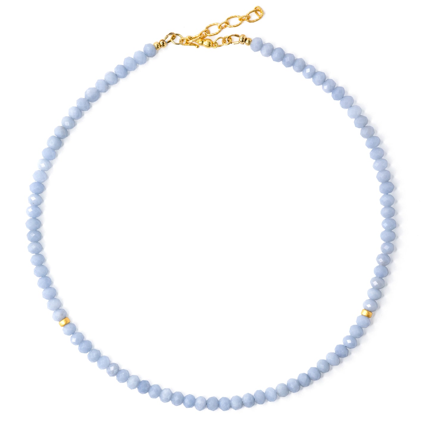 Angelite Gold Beaded Necklace