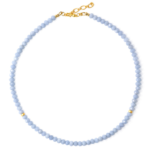 Angelite Gold Beaded Necklace