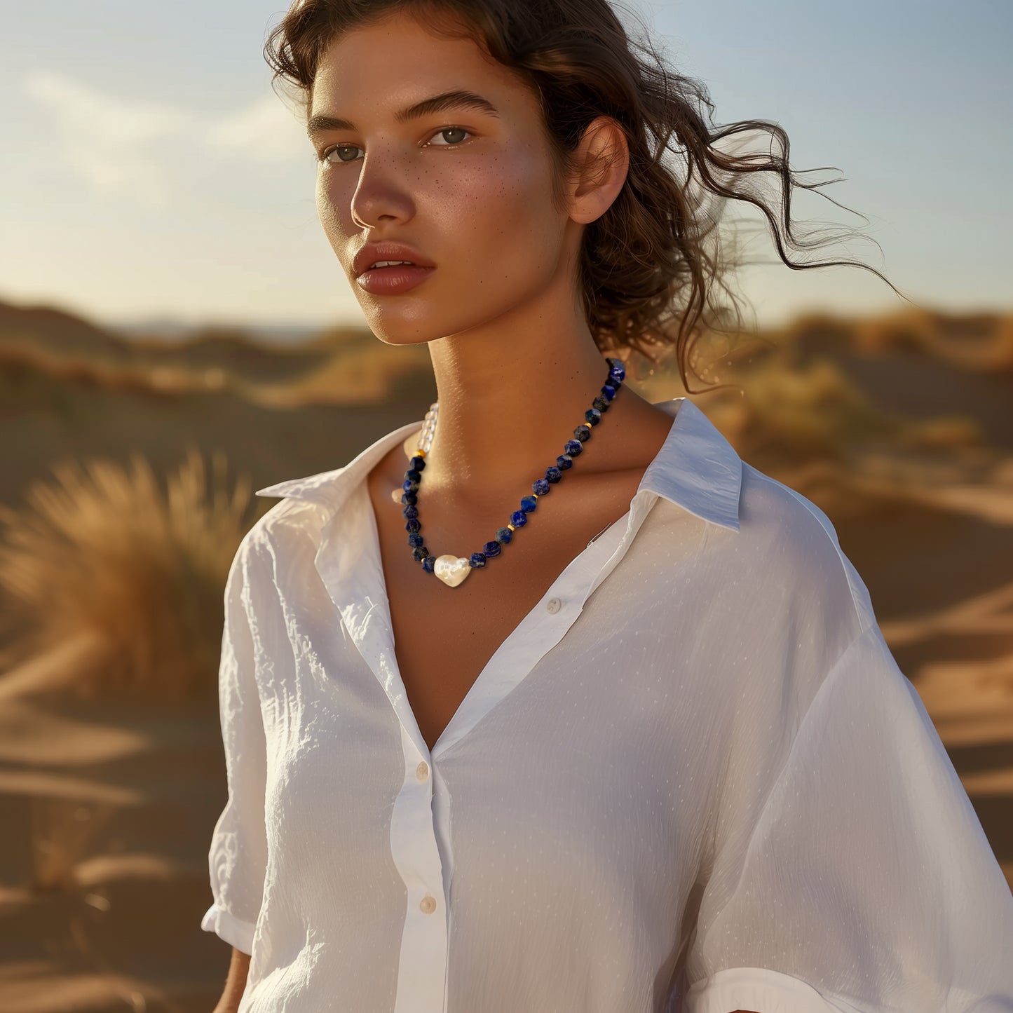 Pearl Lapis Lazuli Necklace