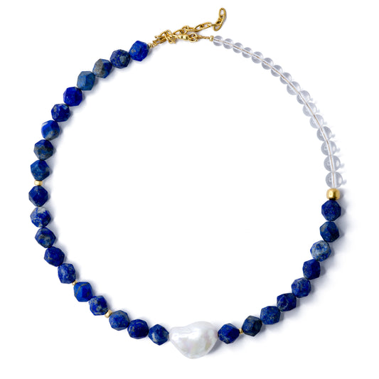 Pearl Lapis Lazuli Necklace