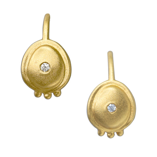 Celestial 18K Gold Diamond Hook Earring