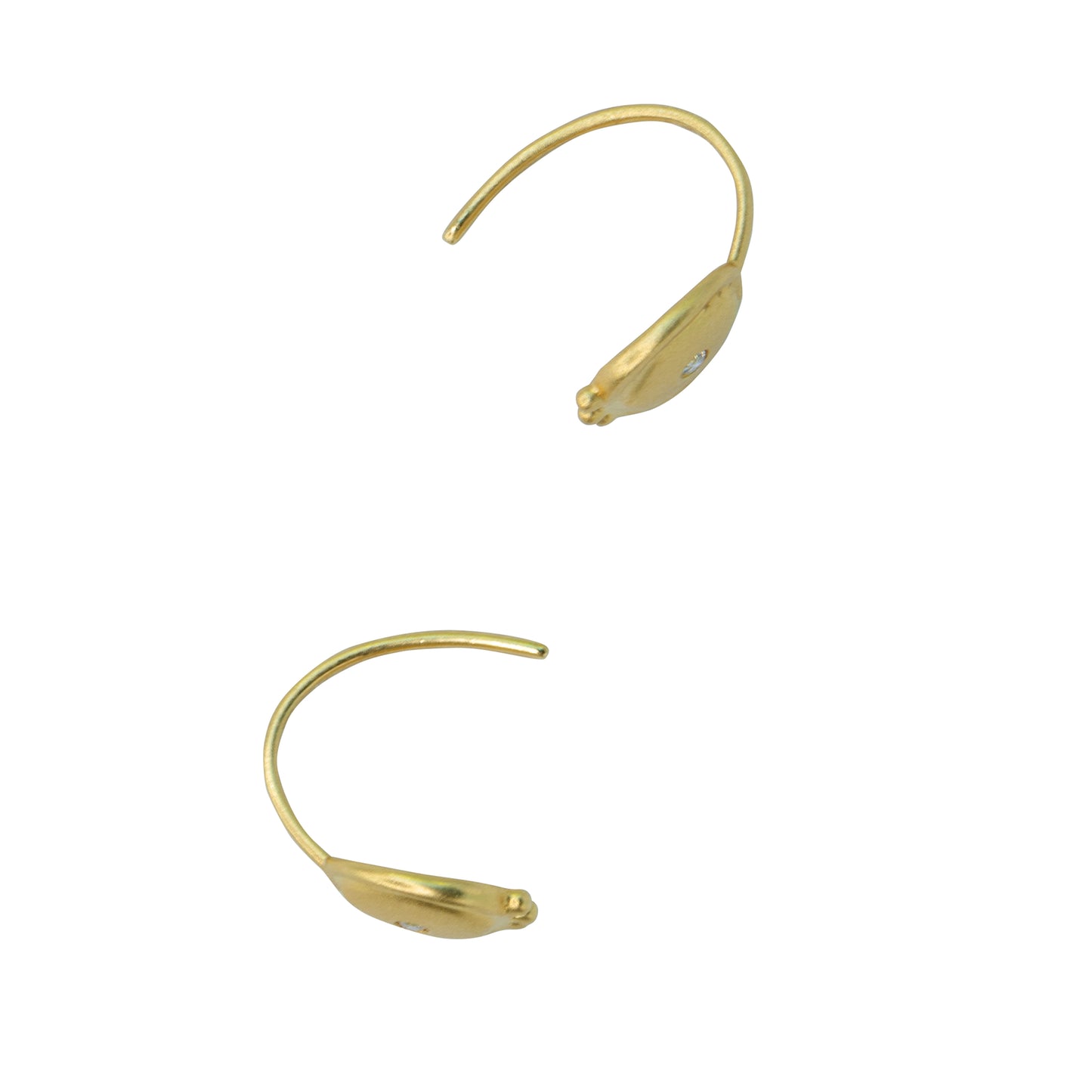 Celestial 18K Gold Diamond Hook Earring