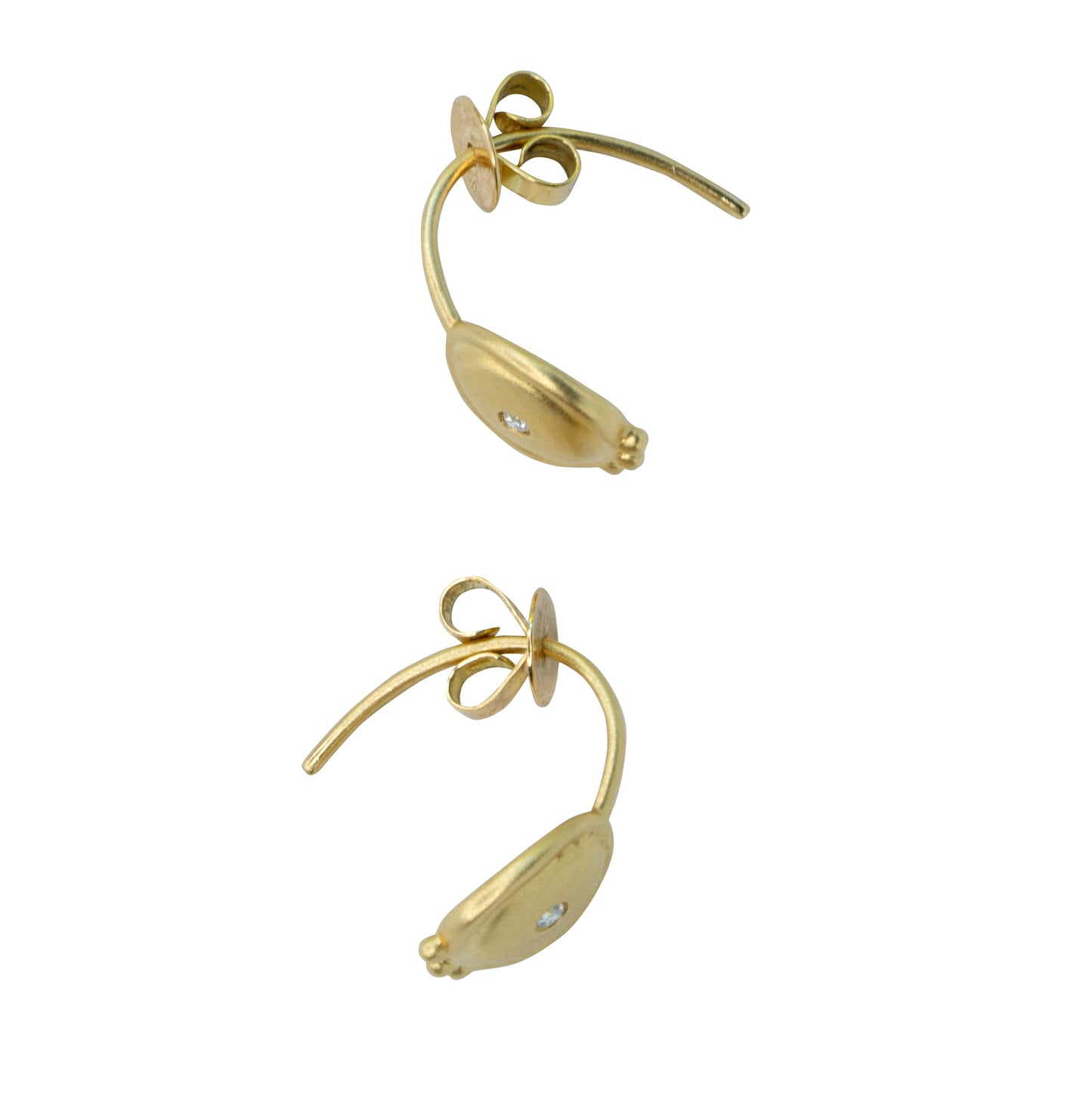 Celestial 18K Gold Diamond Hook Earring