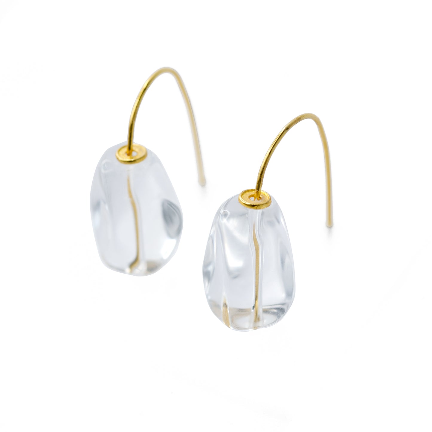 Crystal Rock 14K Gold Hook Earrings