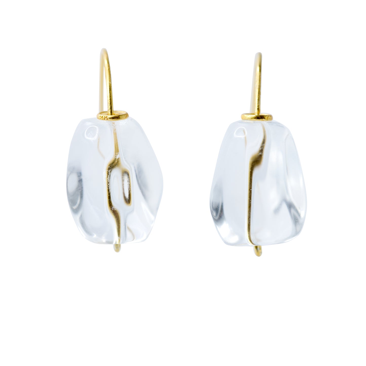 Crystal Rock 14K Gold Hook Earrings