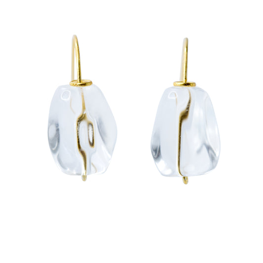 Crystal Rock 14K Gold Hook Earrings