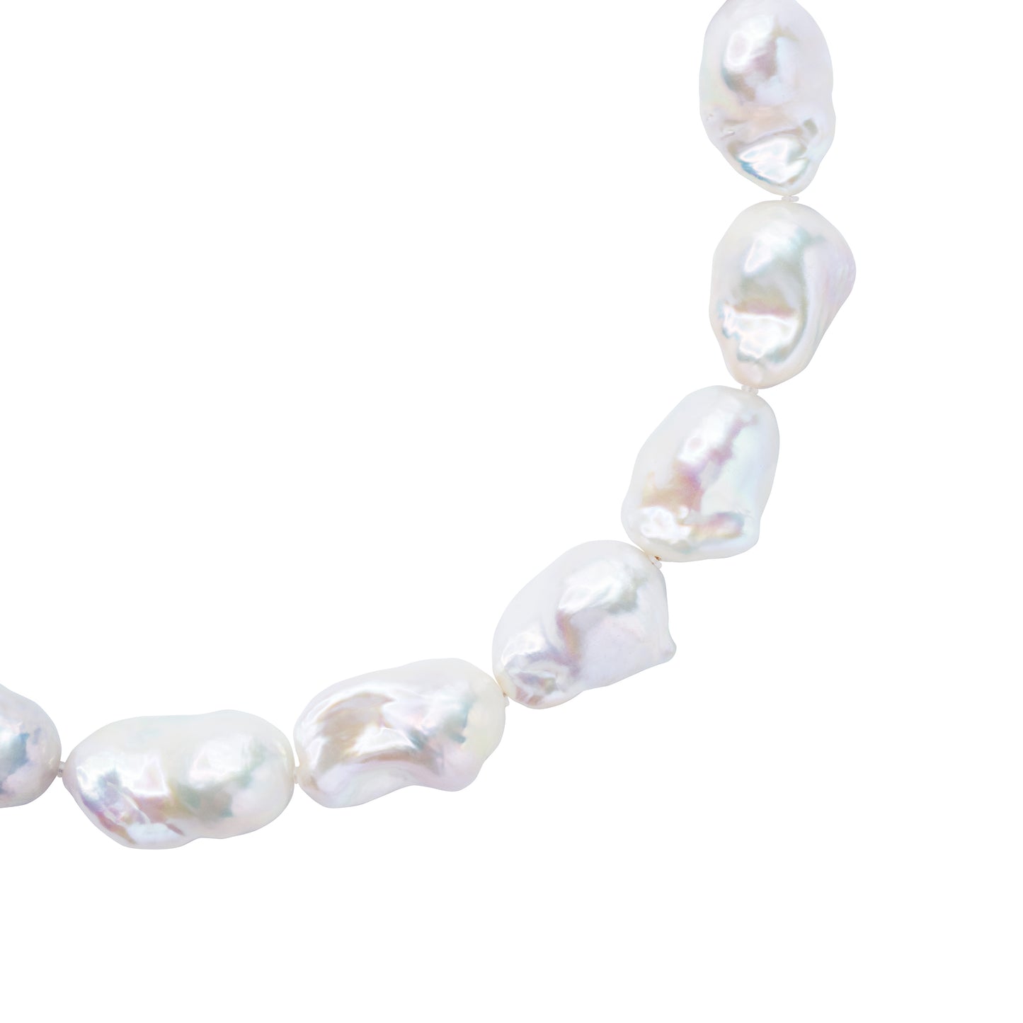 Extra Large White Baroque Pearl & 18k Gold Necklace II