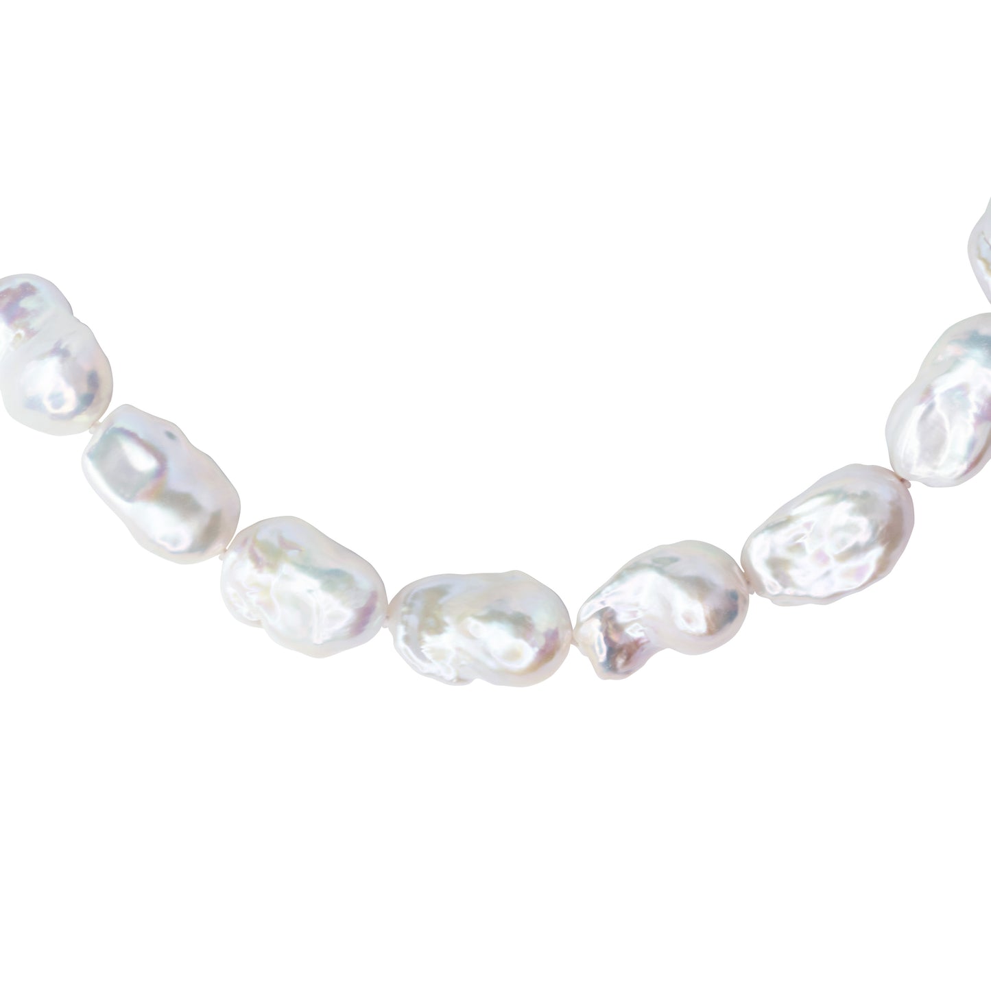 Extra Large White Baroque Pearl & 18k Gold Necklace II