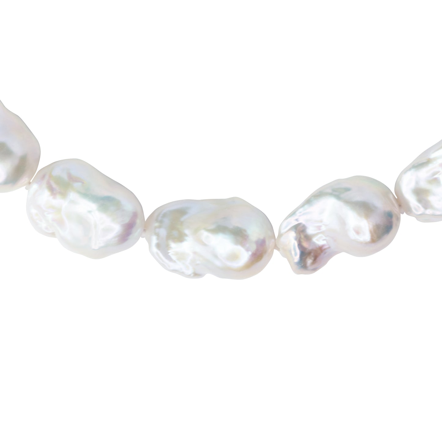 Extra Large White Baroque Pearl & 18k Gold Necklace II