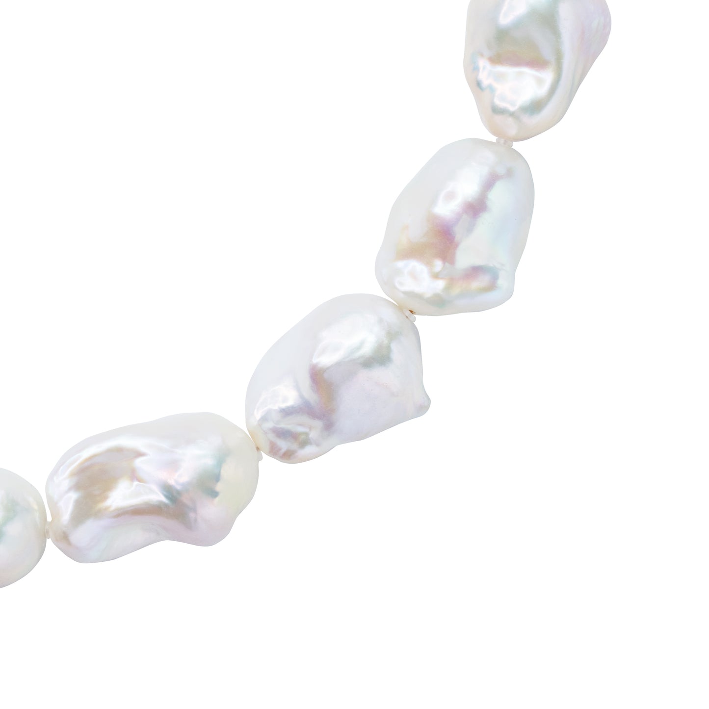 Extra Large White Baroque Pearl & 18k Gold Necklace II