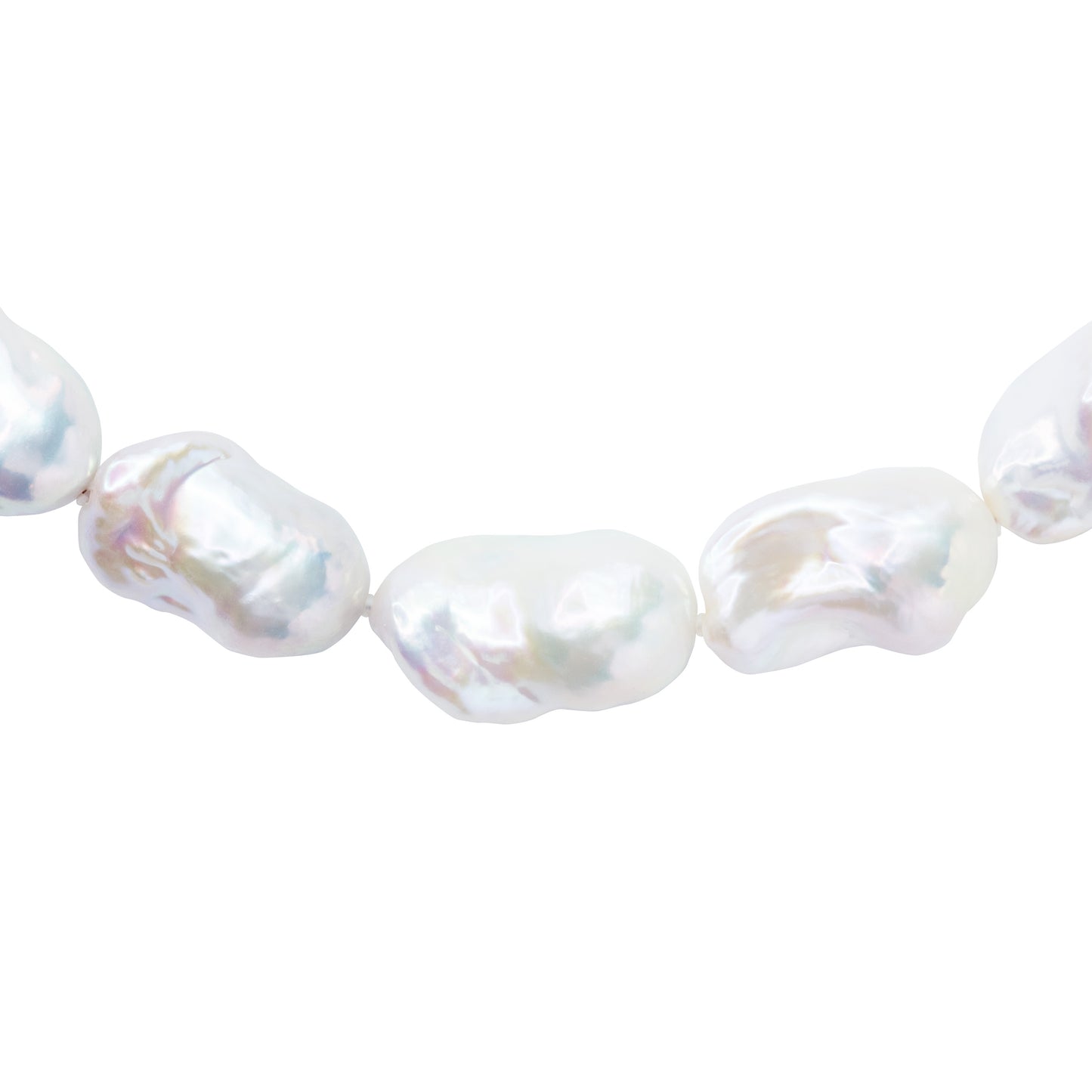 Extra Large White Baroque Pearl & 18k Gold Necklace II