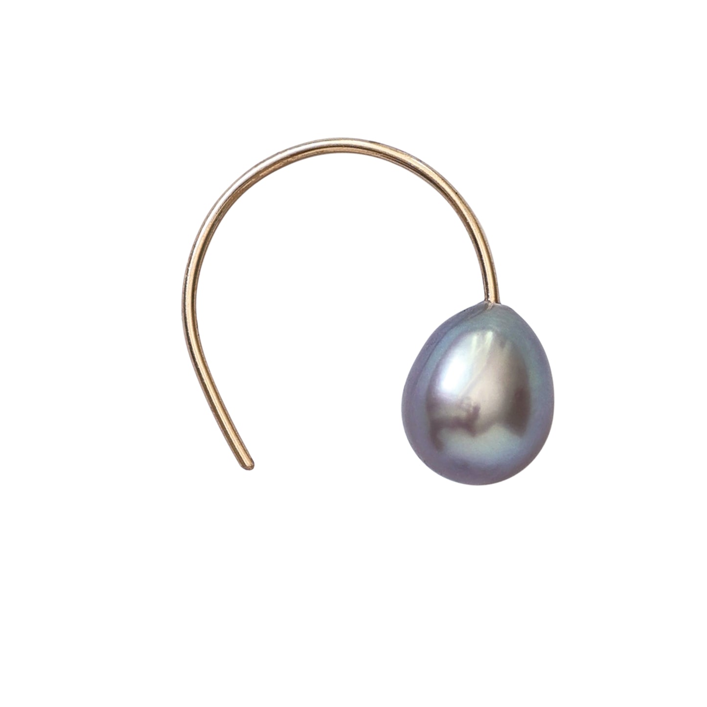Grey Pearl Hook Earrings