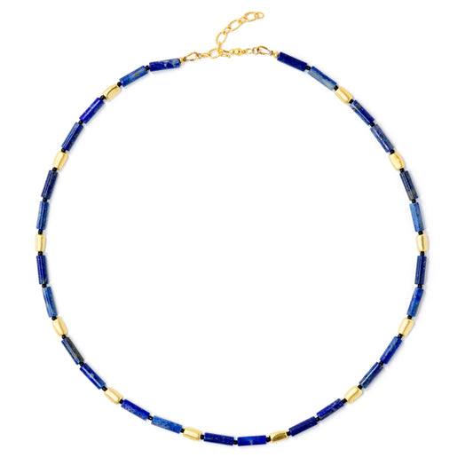 Lapis Lazuli Tube Matinee Necklace