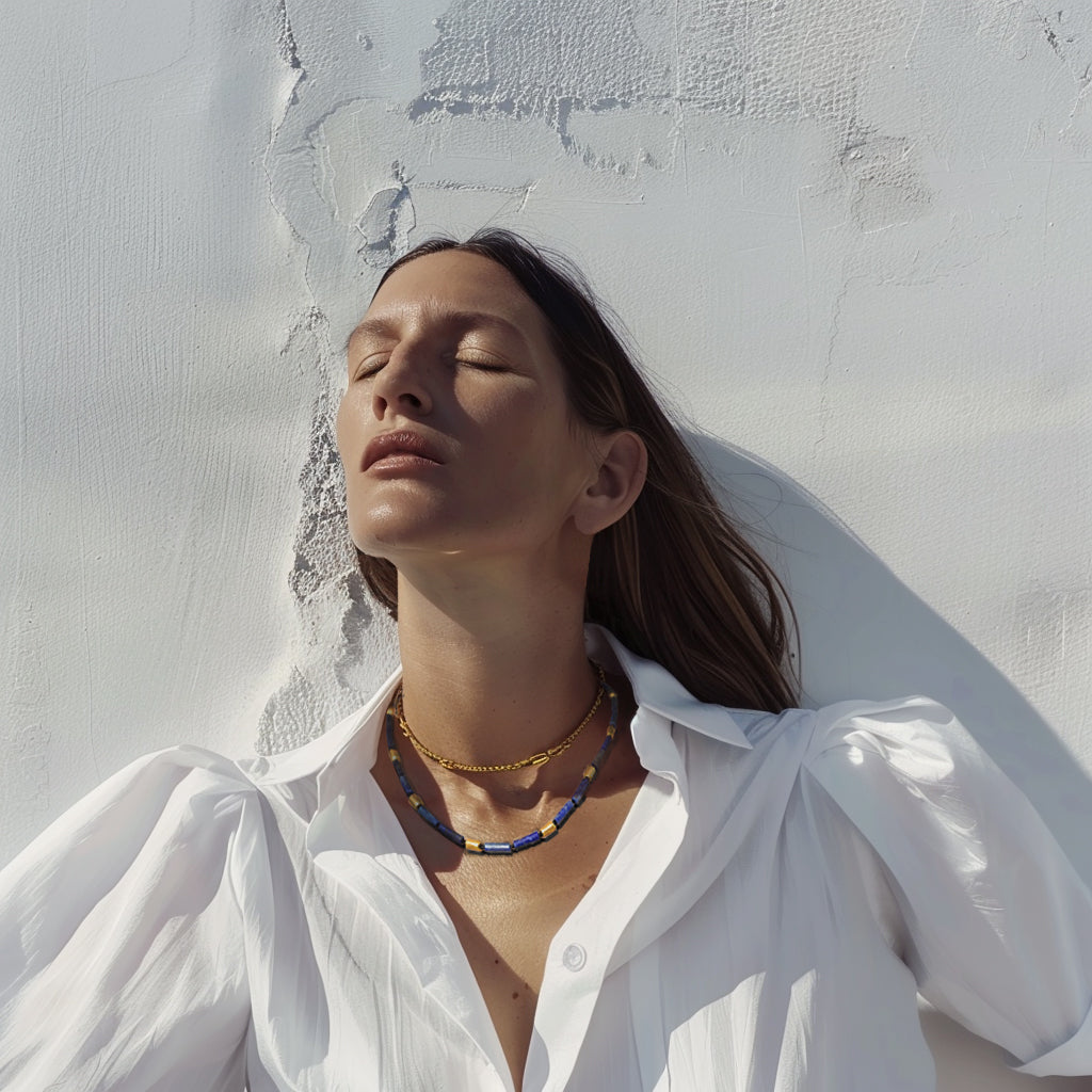 Lapis Lazuli Tube Princess Necklace