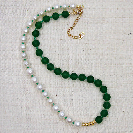 Pearl Green Chalcedony Necklace