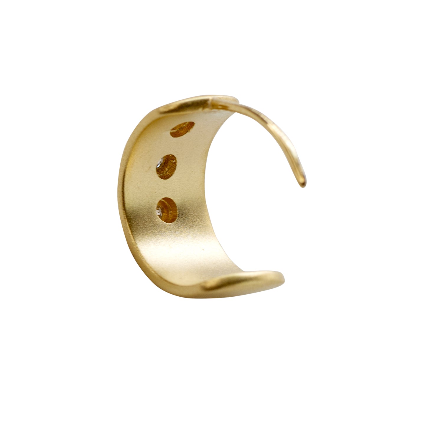 Diamond Wide Gold Huggie Earrings