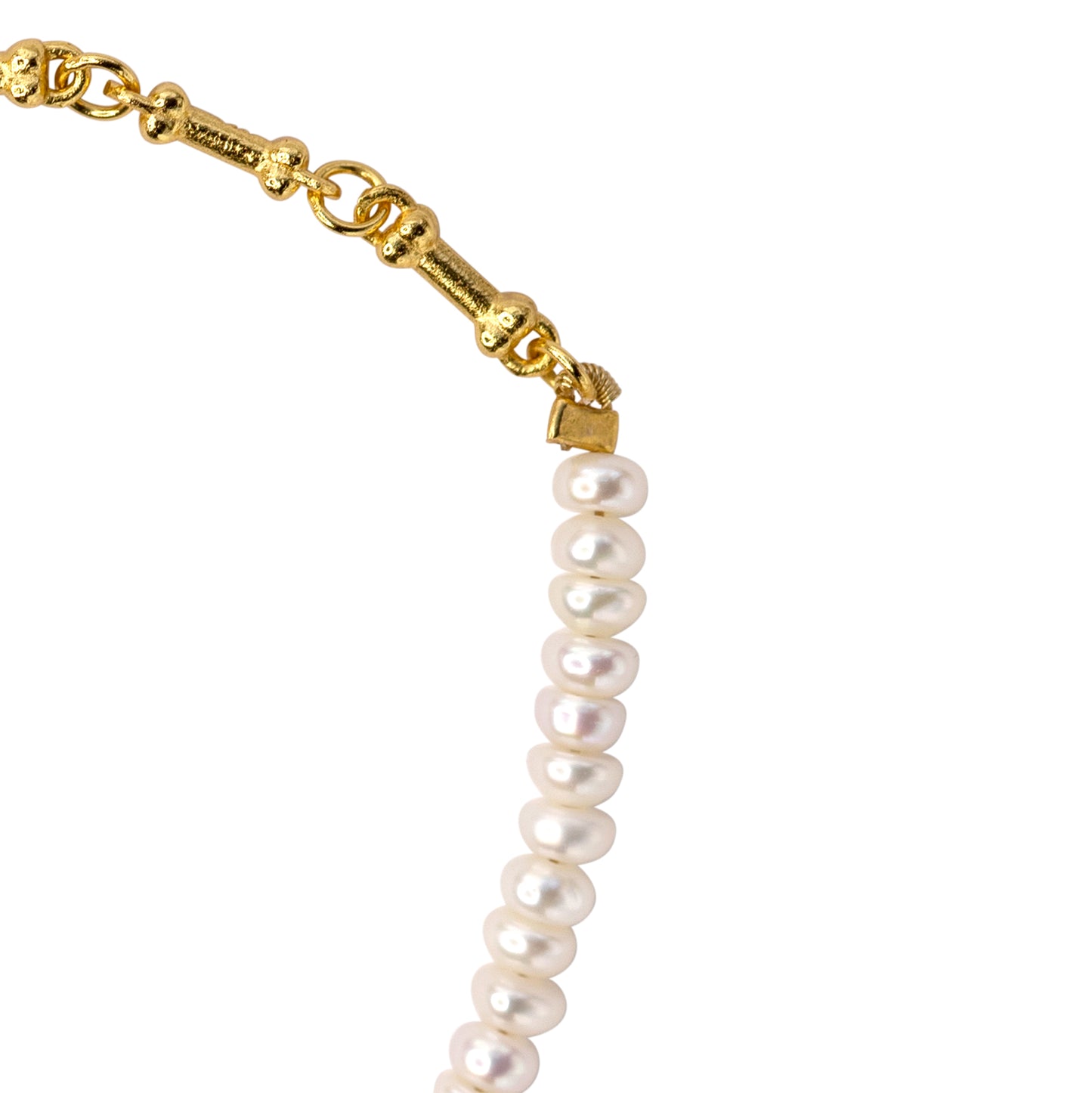 Mini Pearl & Dog Bone Chain Bracelet