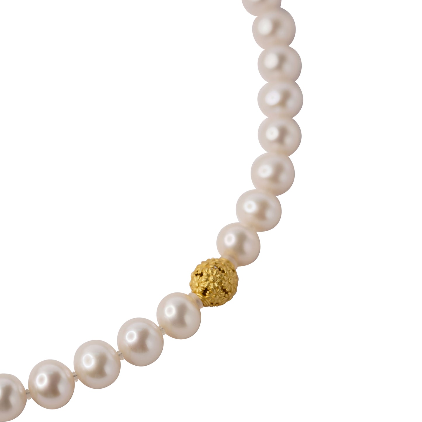 Modern Pearls & Gold Bead Necklace