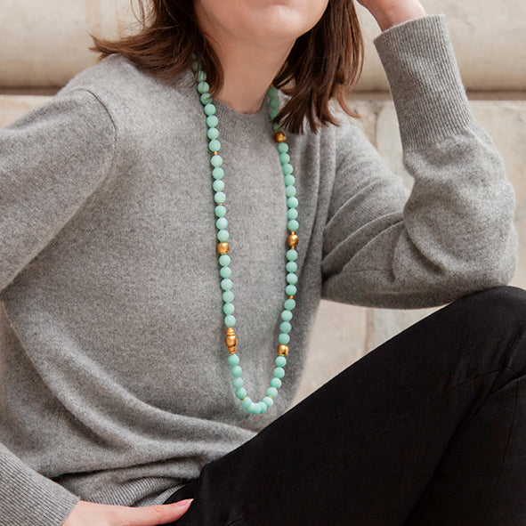 Mint Green Chalcedony Necklace