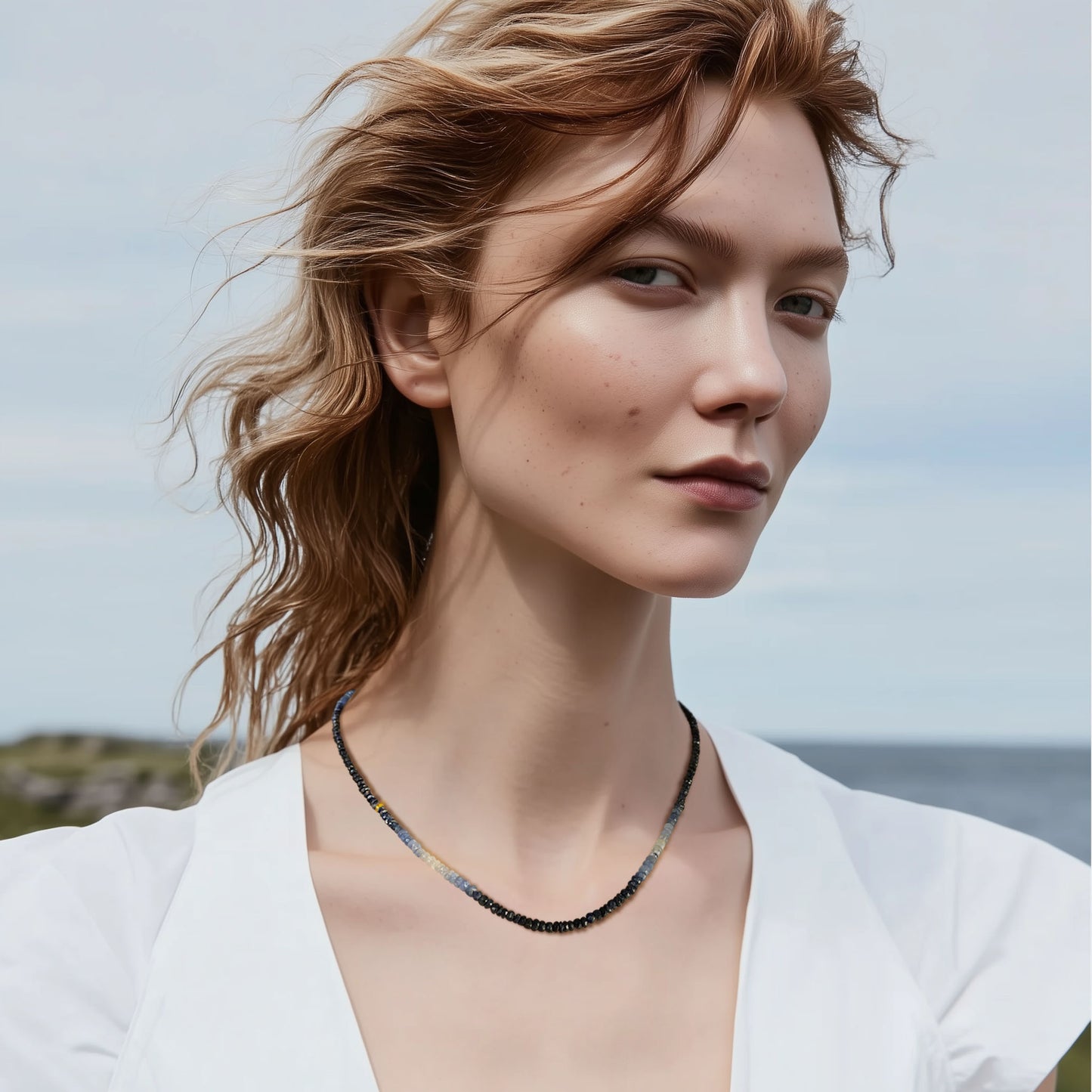 Birthstone September Blue Sapphire Ombre Necklace