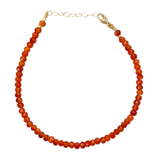 Orange Agate Bracelet 14K Gold