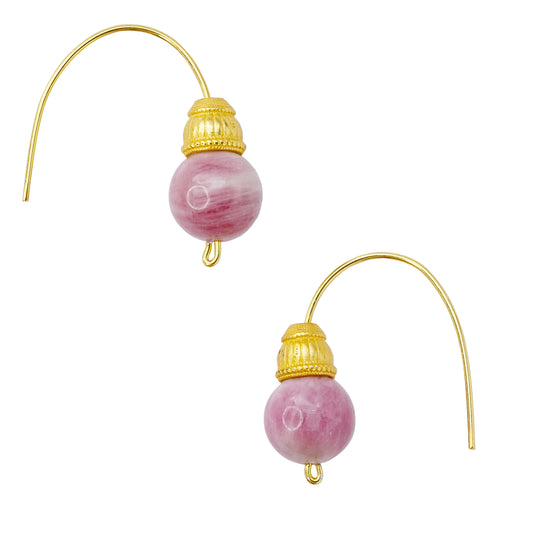 Pink Tourmaline Earring 14K Gold Hook