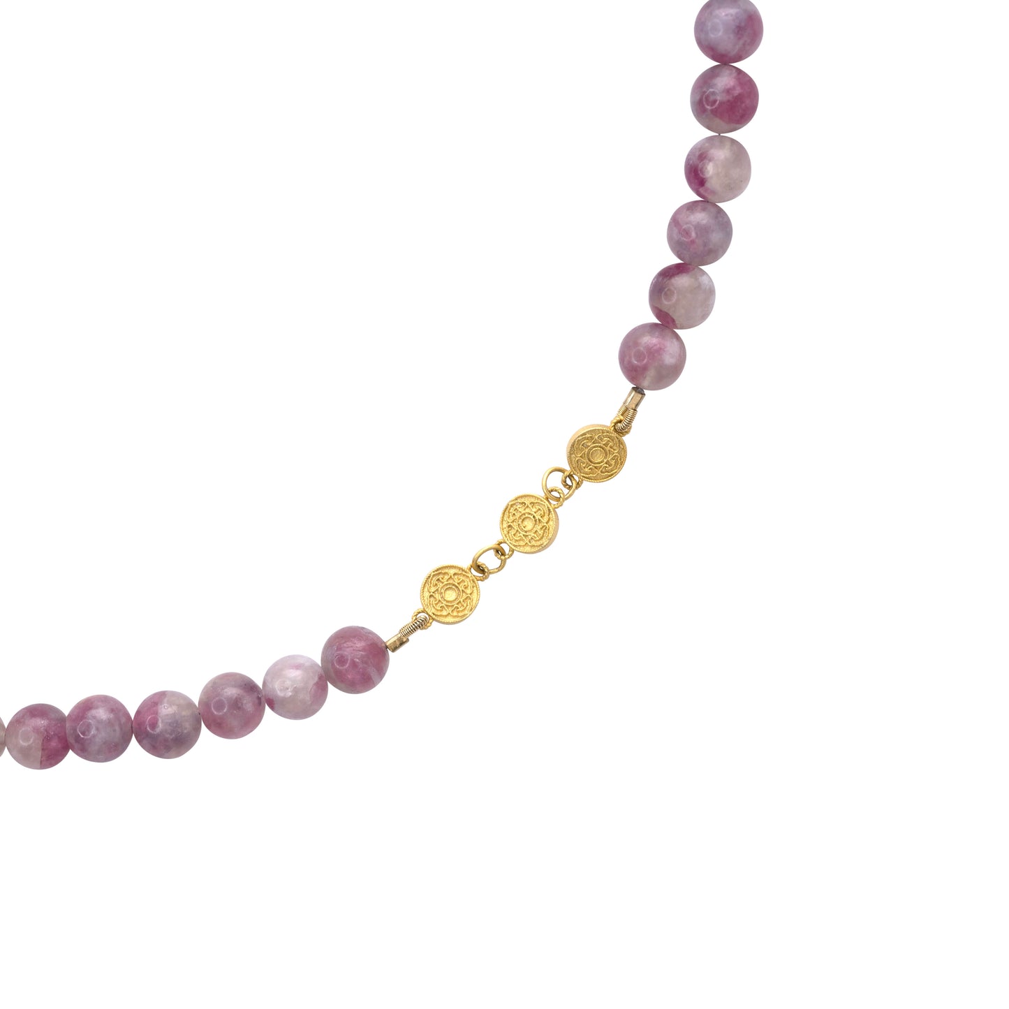 Pink Tourmaline Half-moon Necklace