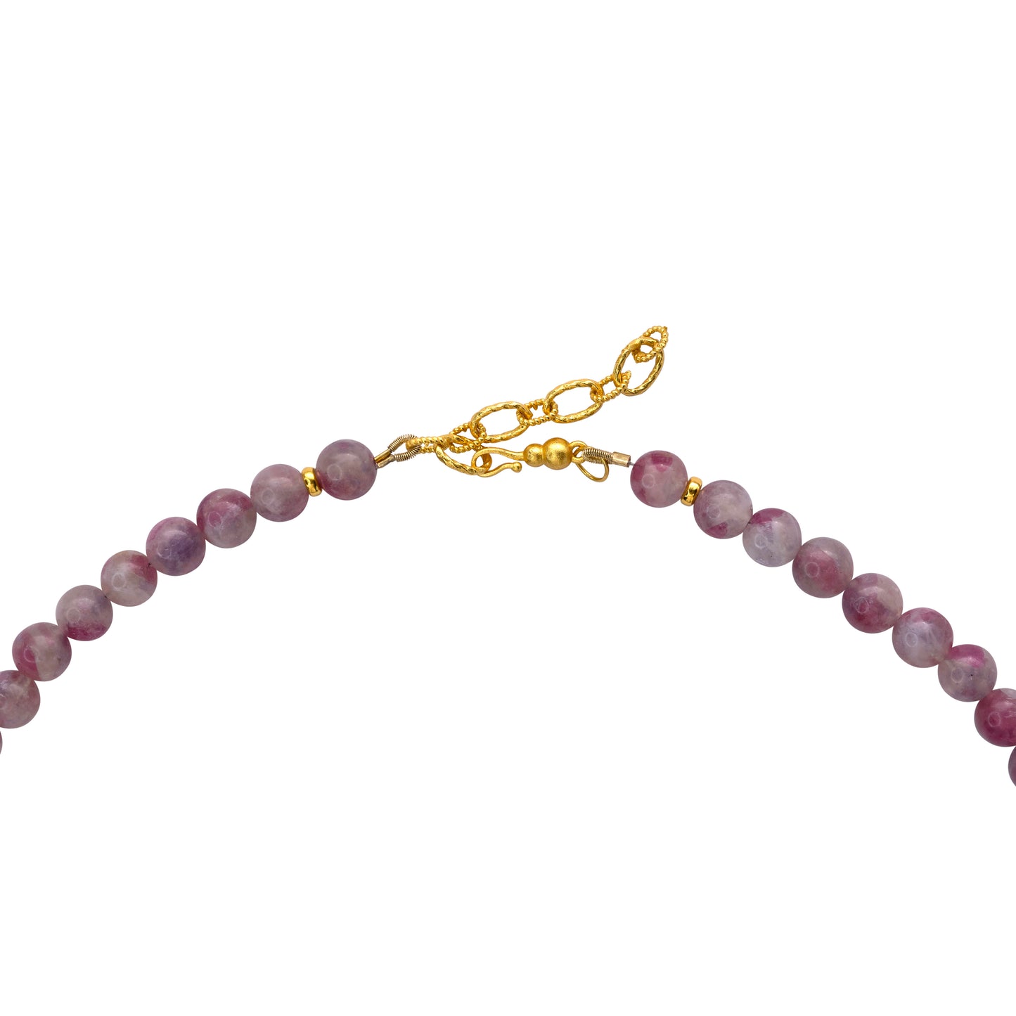 Pink Tourmaline Half-moon Necklace