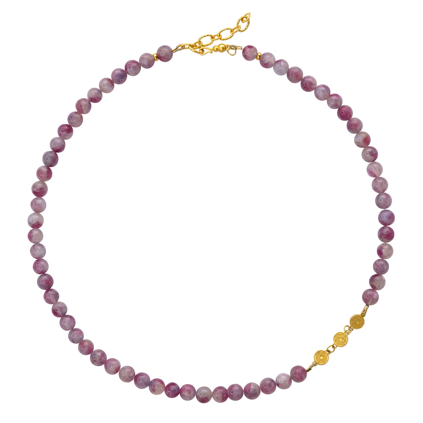 Pink Tourmaline Half-moon Necklace