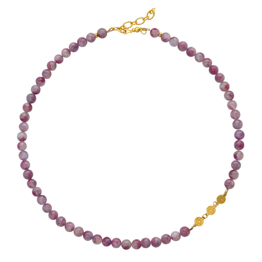 Pink Tourmaline Half-moon Necklace