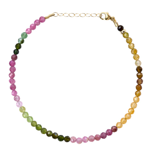 Rainbow Tourmaline Bracelet 14K Gold