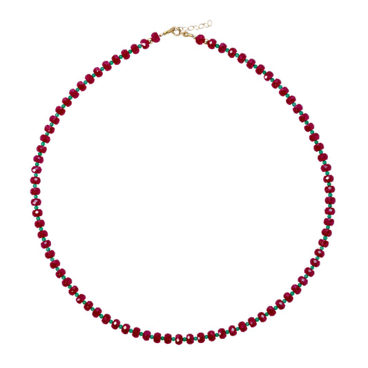 Jumbo Ruby Necklace 14K Gold