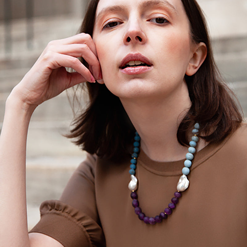 Pearl Amethyst Seaside Necklace