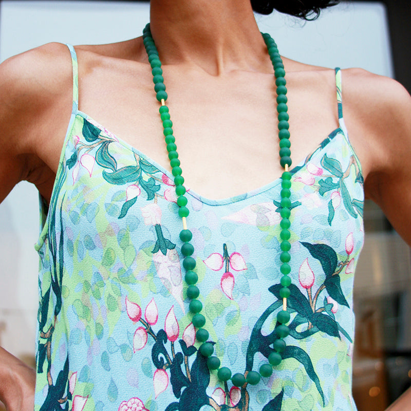 Deep Green Chalcedony Necklace