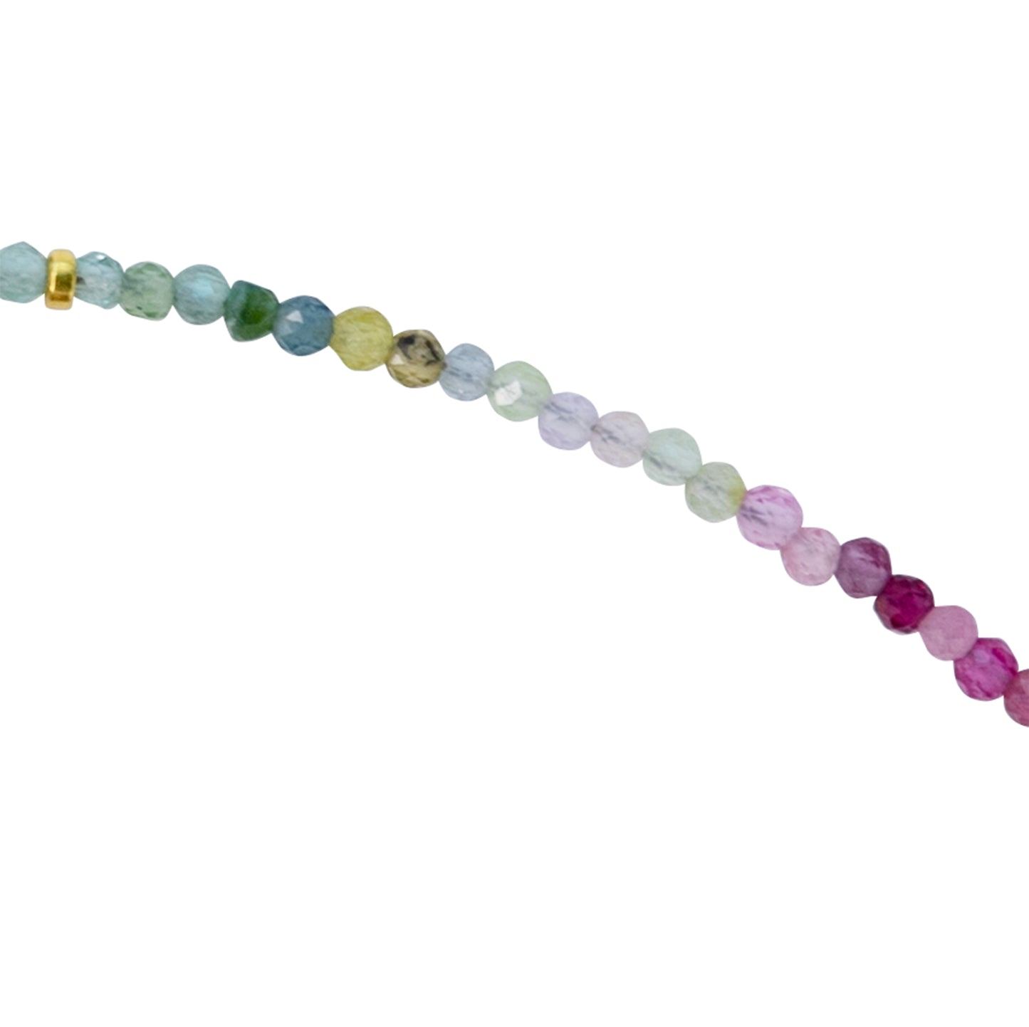 Tiny Rainbow Tourmaline Necklace 14k Gold