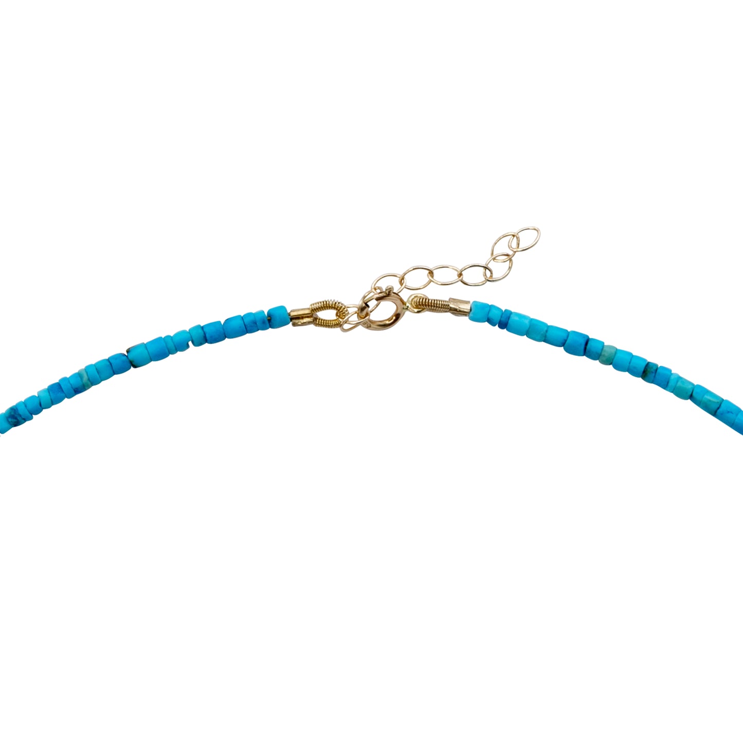 Tiny Turquoise Tube 18k Gold Necklace