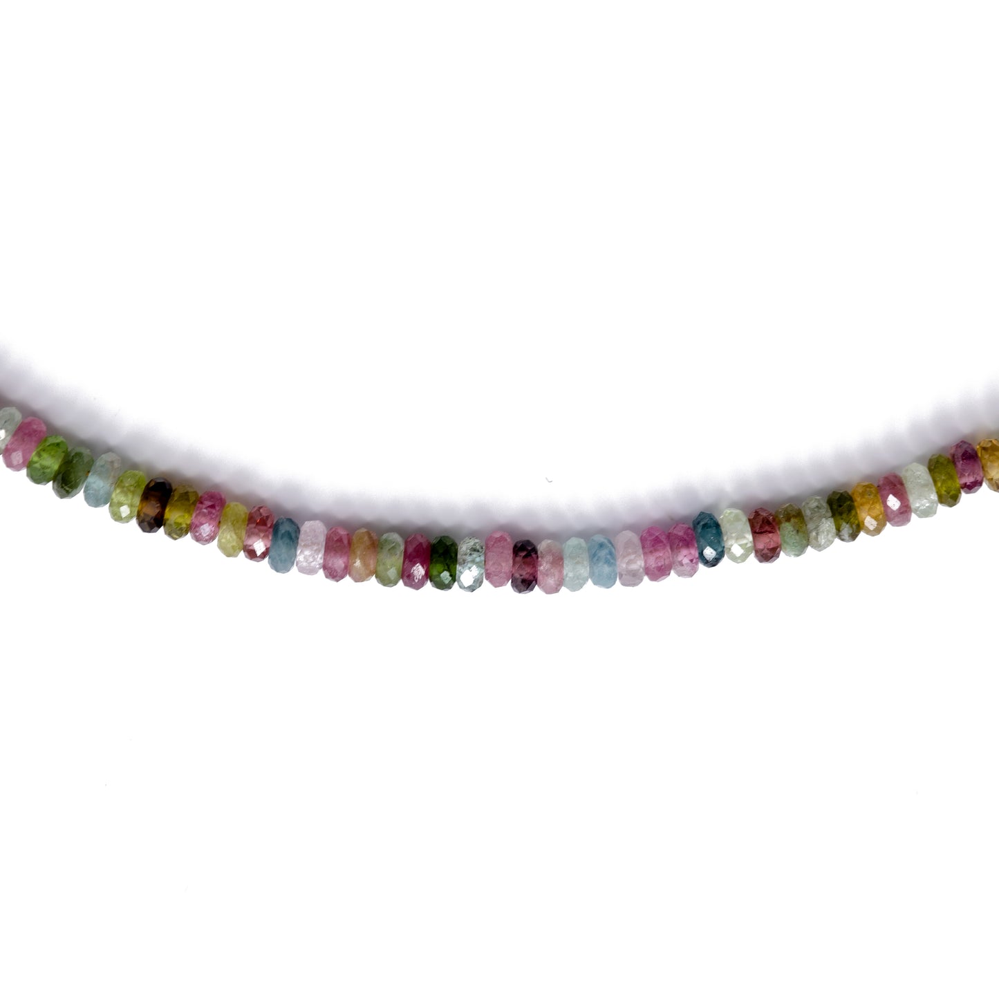 Tourmaline Pearl Half Moon Necklace 14K Gold