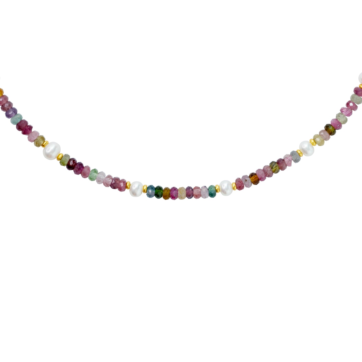 Tourmaline Pearl 14K Gold Necklace