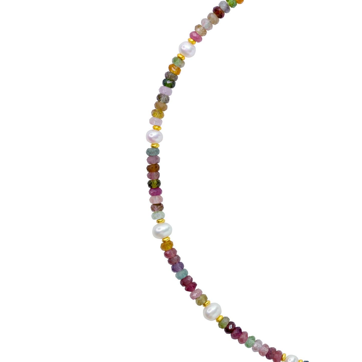 Tourmaline Pearl 14K Gold Necklace
