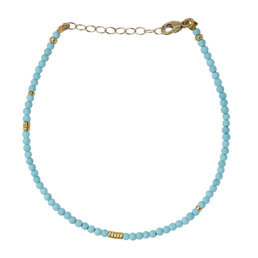 Tiny Turquoise 14K Gold Bracelet