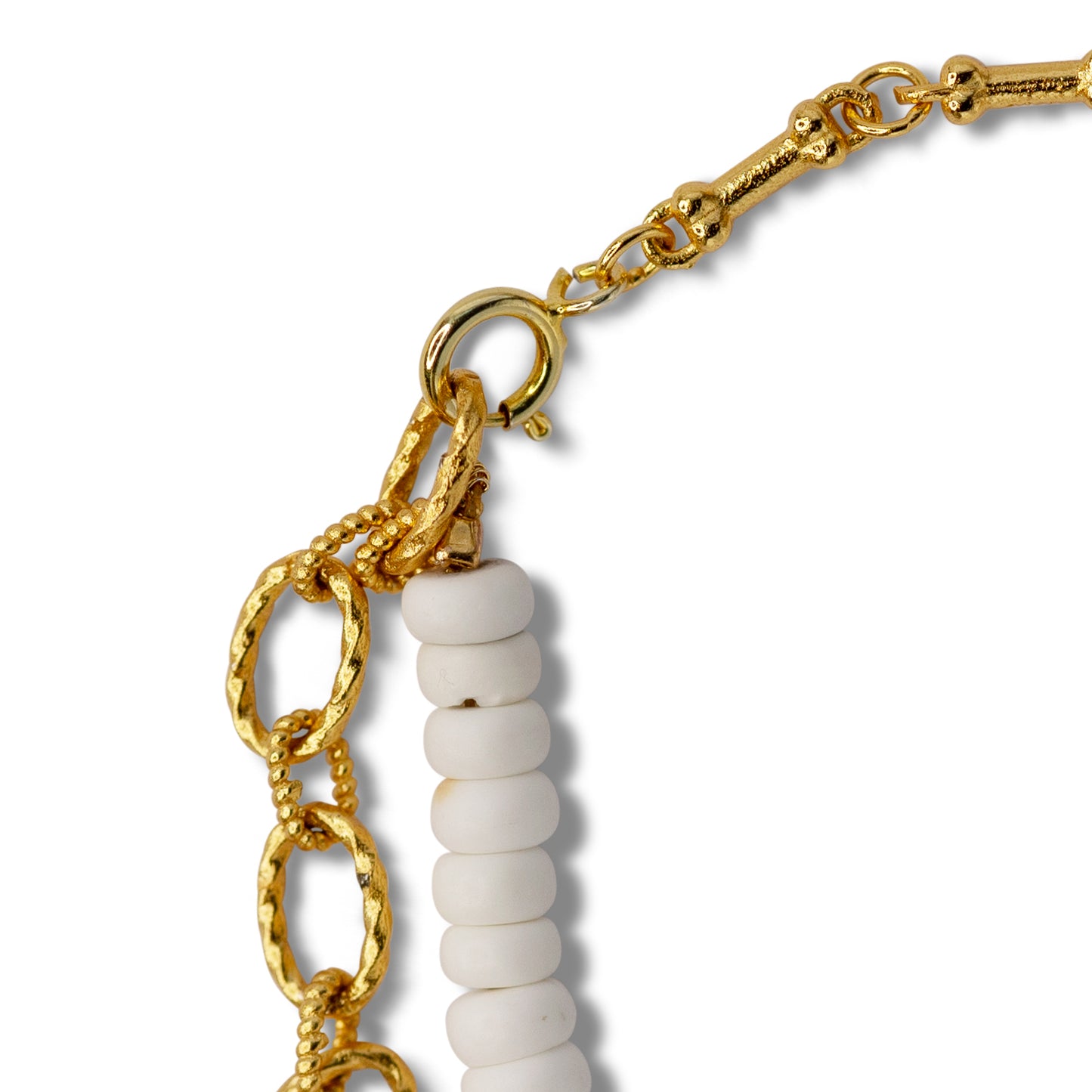 White Turquoise & Dog Bone Chain Bracelet
